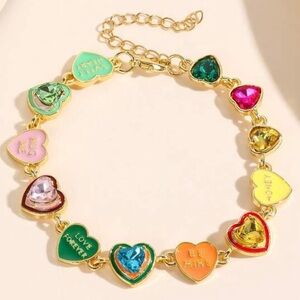 Gemstone Conversation Heart Bracelet